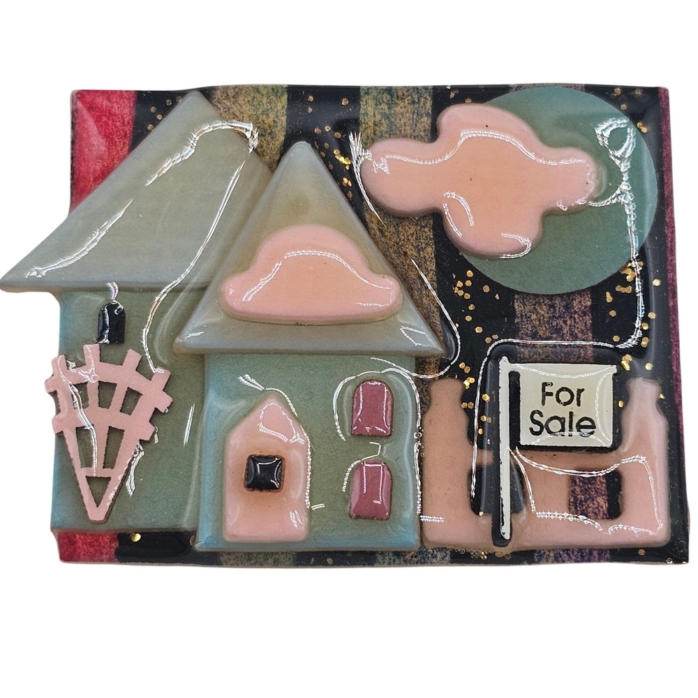 Vintage Lucinda House Pins For Sale Real Estate Whimsical 3D Art Brooch Pin